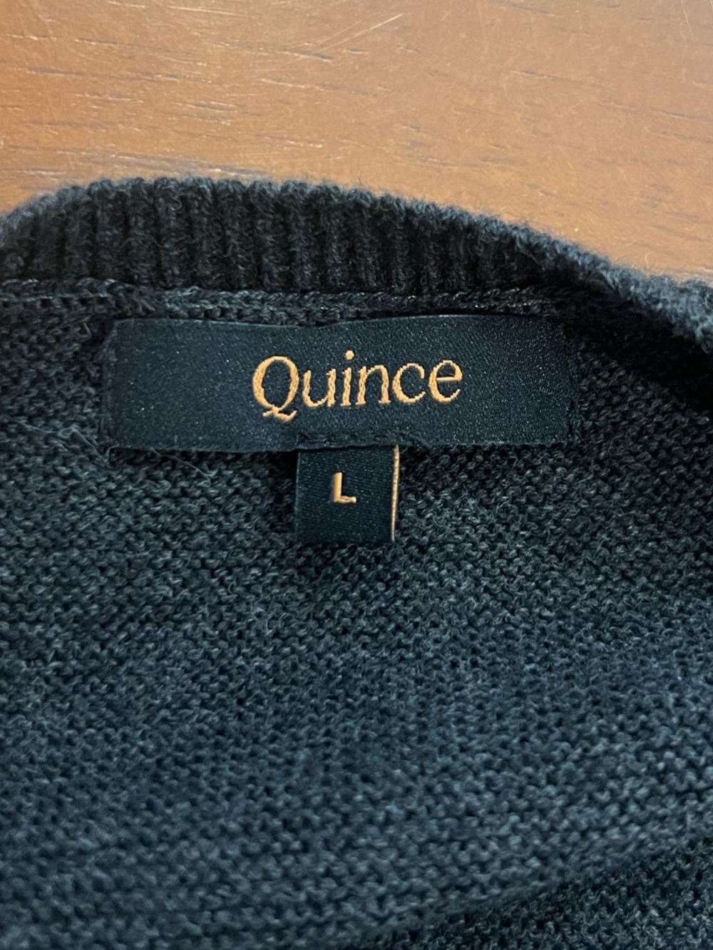 Quince lightweight cotton cashmere dolman sleeve sweater Heather charcoal L - Picture 7 of 9
